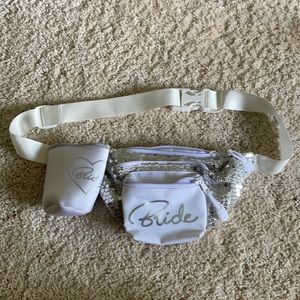 Bride Sequin Fanny Pack with Coozie